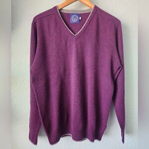 Q Clothier wool cashmere blend V neck sweater